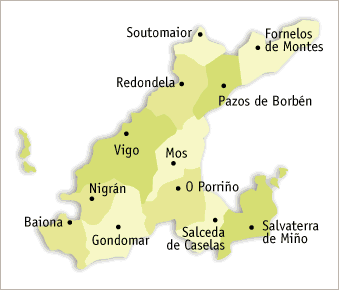 Mapa da Mancomunidade da Área Intermunicipal de Vigo